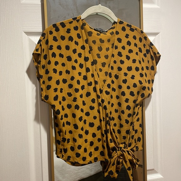 Madewell Sash-Tie Wrap Top in Painted Spots - Animal Print - Picture 5 of 11